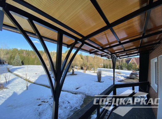 Навес над балконом из поликарбоната №45 1512